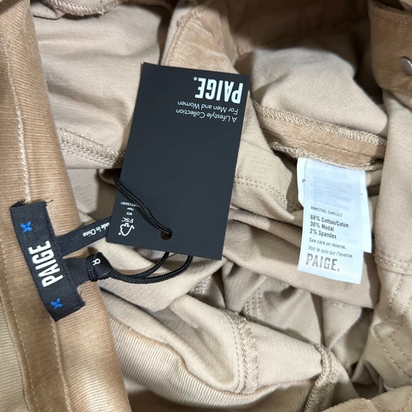 Paige NWT Mayslie Tan Corduroy Straight Ankle Jumpsuit - Picture 10 of 11